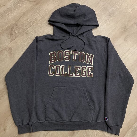 Champion Boston College Eagles Spell Out Hoodie Men's Medium M Sweatshirt Gray - Picture 1 of 6
